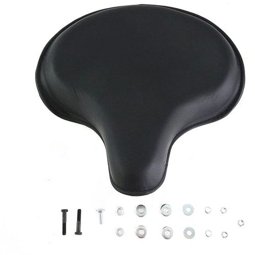 Replica Black Leather Deluxe Solo Seat without Skirt for Harley-Davidson