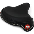 Black Leather Solo Seat with Skirt for Harley-Davidson