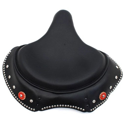 Black Leather Early Style Solo Seat for Harley-Davidson