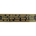 Linkert Brass Air Cleaner Instruction Tag for Harley-Davidson