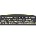 Air Cleaner Instruction Tag for Harley-Davidson