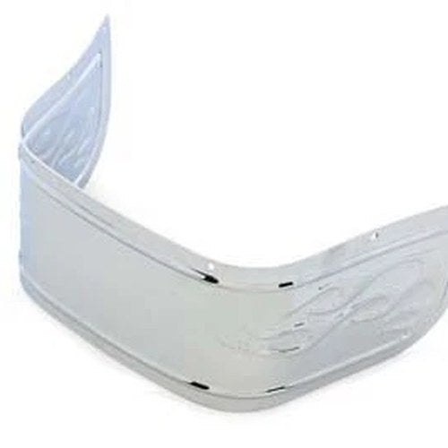 Chrome Lower Fender Trim Skirt with Flame for Harley-Davidson