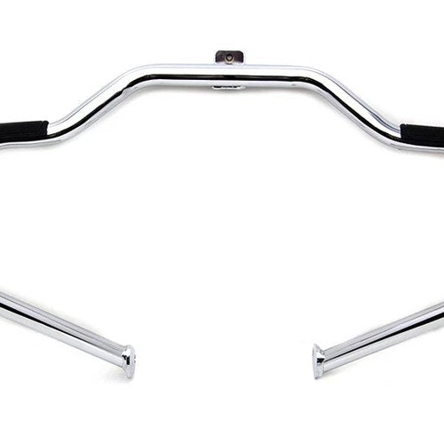 Chrome Front Engine Bar with Footpeg Pads for Harley-Davidson