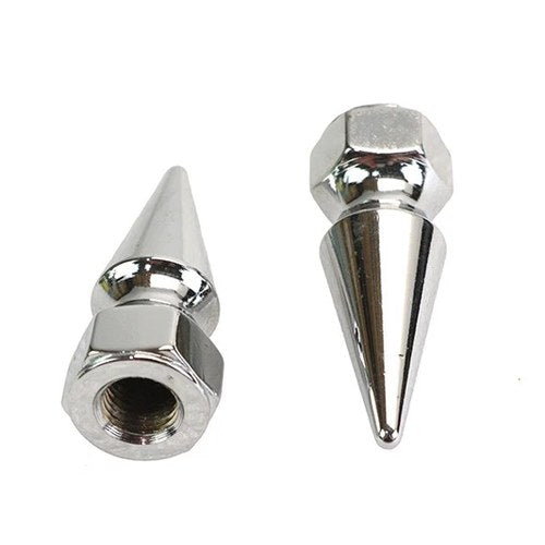 Chrome Pike Nut Fine 7/16 inch-20 Thread for Harley-Davidson