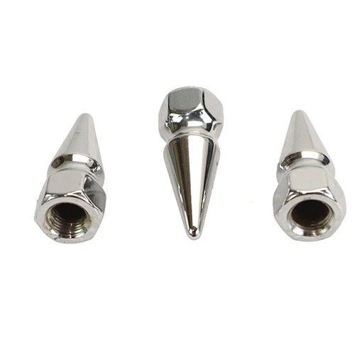 Chrome Pike Nut Fine 3/8 inch-24 Thread for Harley-Davidson