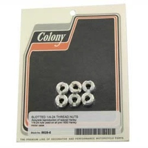 Slotted 1/4 inch - 24 Thread Engine Case Nut for Harley-Davidson