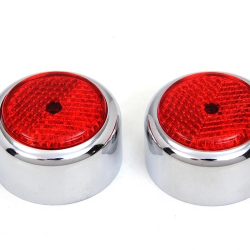 Swingarm Pivot Bolt Cover with Red Reflectors for Harley-Davidson