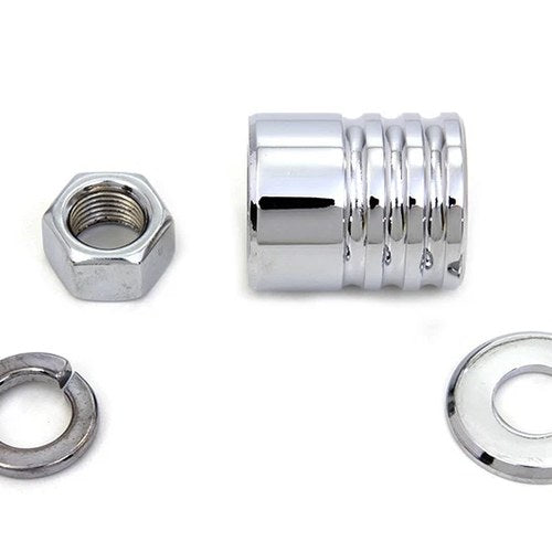 Front Axle Spacer Kit Groove Style Chrome for Harley-Davidson
