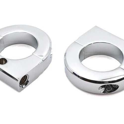 Chrome 1-1/4 inch Universal Mount Clamp Set for Harley-Davidson