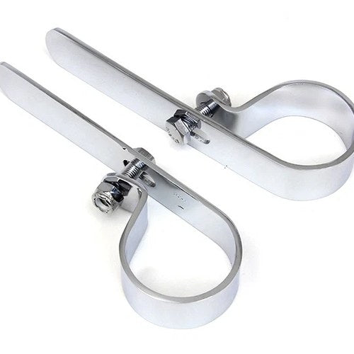 Chrome 1-3/4 inch Exhaust "P" Clamp Set for Harley-Davidson