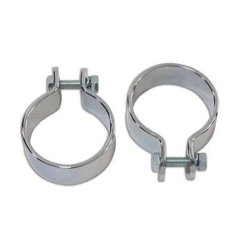 Chrome 1-3/4 inch Muffler Body and End Clamp Set for Harley-Davidson