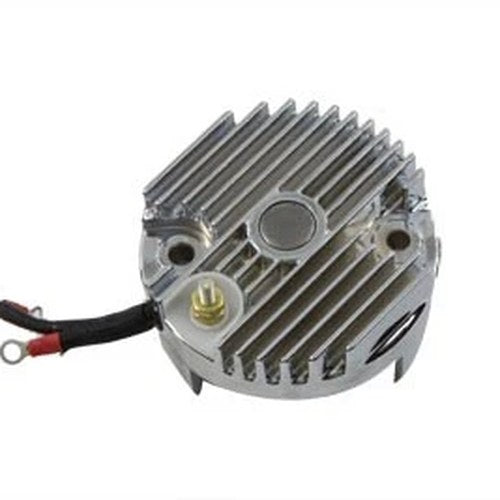 Chrome 12 Volt Regulator End Cover with High Output for Harley-Davidson
