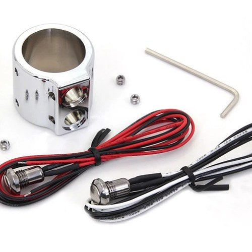 Chrome Dual Handlebar Button Switch Kit for Harley-Davidson