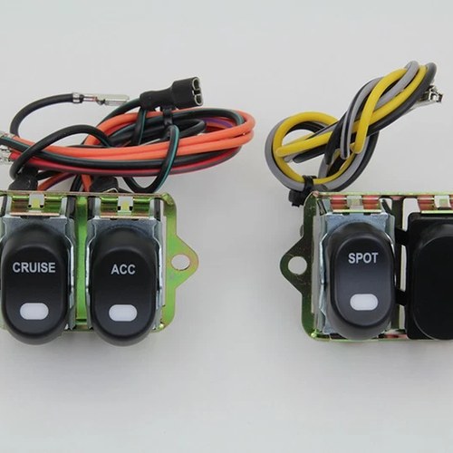 Rocker Style LED Fairing Switch Kit Black for Harley-Davidson