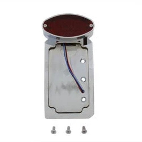 Chrome Cateye LED Tail Lamp License Plate Assembly for Harley-Davidson