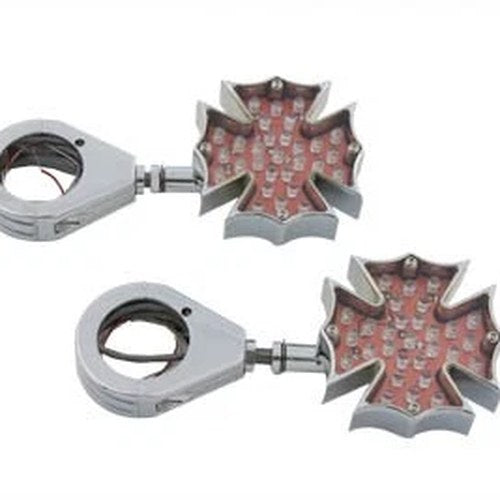 Fireman Cross Turn Signal Set 39mm Clamp Kit for Harley-Davidson