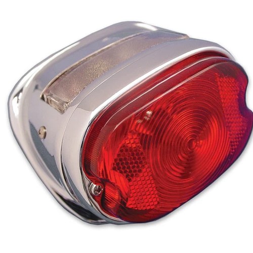 Stock Type Chrome Oval Tail Lamp for Harley-Davidson