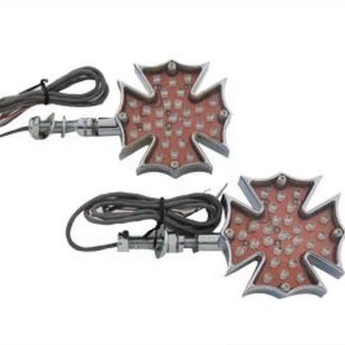 Fireman Cross Turn Signal Set Short Stud Type for Harley-Davidson