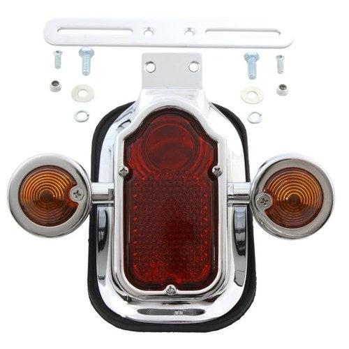 Chrome Tombstone Tail Lamp Assembly for Harley-Davidson
