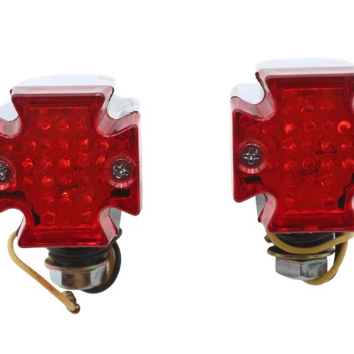 Red Lens with Amber LED Marker Lamp Set for Harley-Davidson