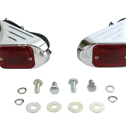 Flush Deco Marker Lamp Set with Red Lens for Harley-Davidson