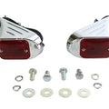 Flush Deco Marker Lamp Set with Red Lens for Harley-Davidson
