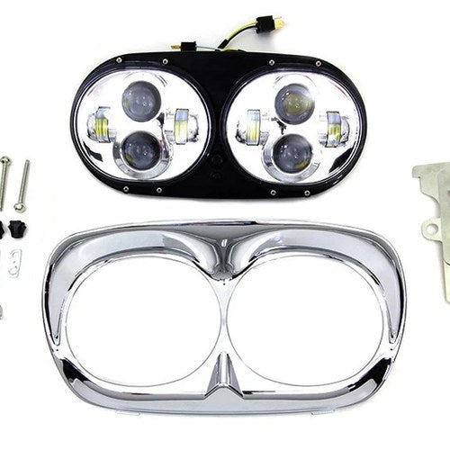 Chrome Dual LED Headlamp Unit for Harley-Davidson