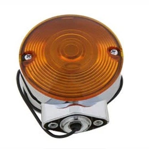 Chrome Turn Signal Front Amber for Harley-Davidson