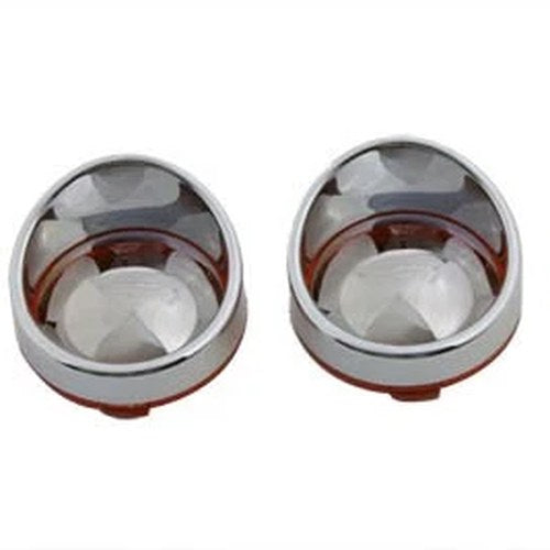 Turn Signal Bezel Amber Mirrored Chrome for Harley-Davidson