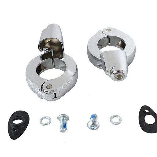 Chrome Front Turn Signal Relocation Kit 39mm Forks for Harley-Davidson