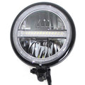 5-3/4 inch Bates Style LED Headlamp Black for Harley-Davidson