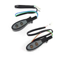 Black Teardrop Shaped LED Turn Signal Set with Smoked Lens for Harley-Davidson
