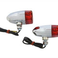 Chrome Snake Eye Marker Lamp Set Red for Harley-Davidson