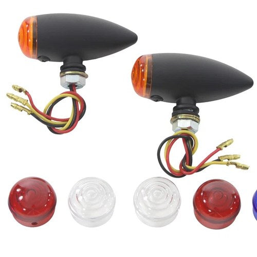 Mini LED Bullet Amber Lens Marker Lamp Set for Harley-Davidson