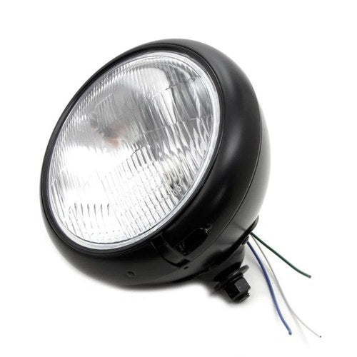 7 inch Headlamp Assembly H-4 Type Black for Harley-Davidson