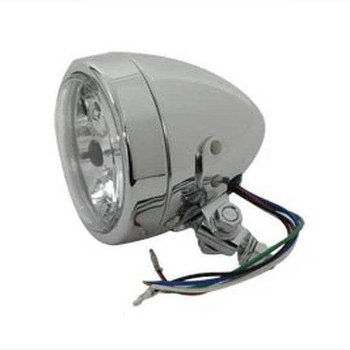 Factory Sample 4 inch Round Headlamp 12 Volt Chrome for Harley-Davidson