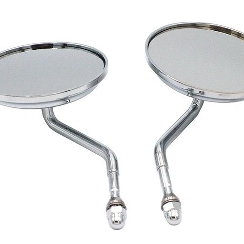 Air Flow Mirror Set with Steel Stems Chrome for Harley-Davidson