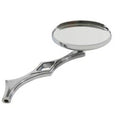 Chrome Oval Mirror with Billet Diamond Stem for Harley-Davidson