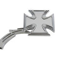 Chrome Maltese Mirror with Billet Skull Stem for Harley-Davidson