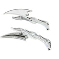 Crescent Mirror Set with Billet Flame Stems for Harley-Davidson