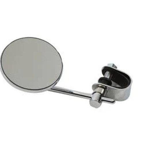 Chrome 3 inch Round Mini Mirror with Clamp On Stem for Harley-Davidson