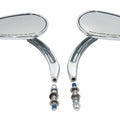 Rectangle Taper Mirror Set with Billet Stems Chrome for Harley-Davidson