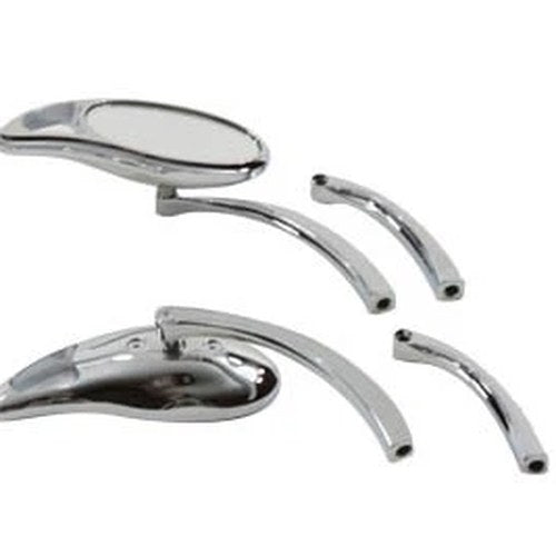 Teardrop Mirror Set with Solid Billet Stems Chrome for Harley-Davidson