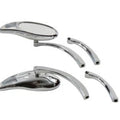 Teardrop Mirror Set with Solid Billet Stems Chrome for Harley-Davidson