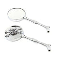 Round Skull Mirror Set with Bone Stems for Harley-Davidson