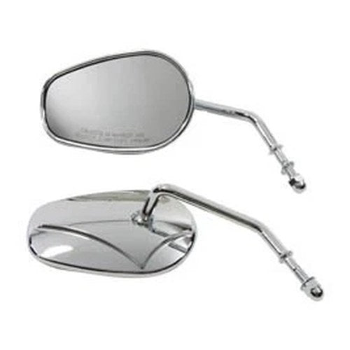 Rectangle Mirror Set with Round Stems for Harley-Davidson