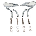 Fireball Mirror Set with Billet Curved Stems Chrome for Harley-Davidson