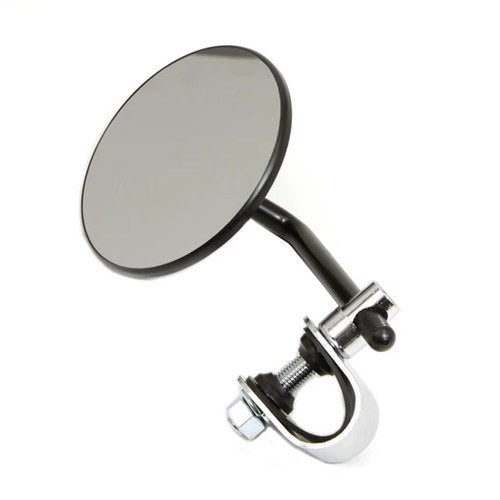 4 inch Round Mirror with Clamp Black Steel for Harley-Davidson