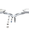 Druid Mirror Set Oval Flame Style with Billet Stem for Harley-Davidson