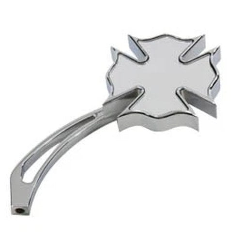 Chrome Firefighter Mirror with Billet Maltese Stem for Harley-Davidson